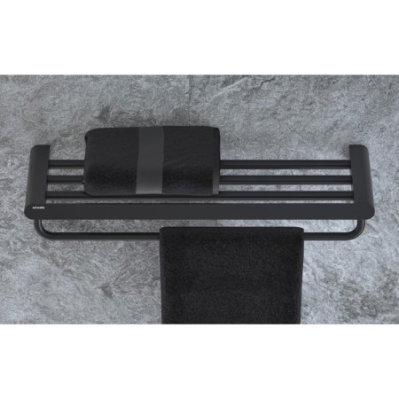 Shelf for towels with a rod 60 cm black artwelle-3