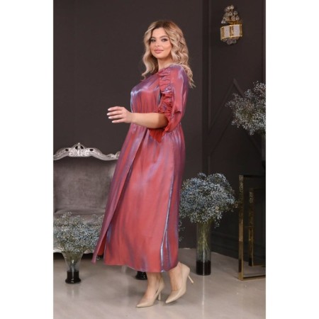 Female dress, size 52, terracotta color-15
