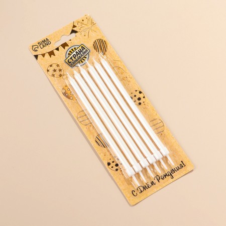 Candles in the cake "Royce", 13 cm, high, 12 pcs, pearl metallic-2