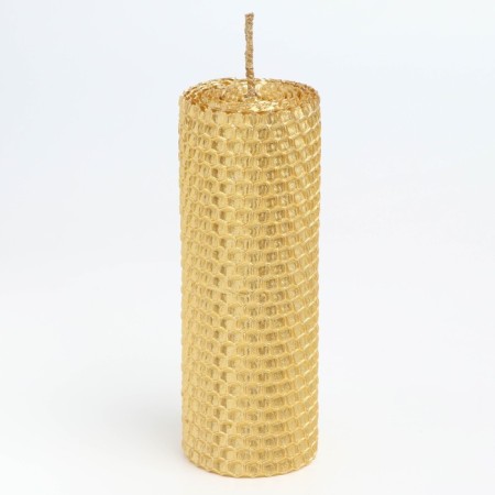 Voschshina candle, 4.5x4.5x12.5 cm, gold metallic-1