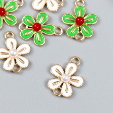 Decor for creativity Metal, plastic, enamel "Chamomile" mix 1.5x2 cm-1