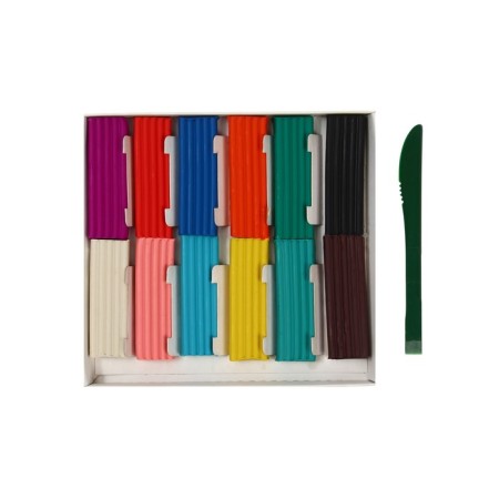 Plasticine 12 colors 180 g, multi-bullets "Cheburashka", with a stack, cardboard packaging-1