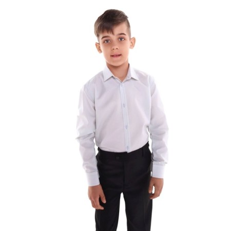 School shirt for a boy, gray color, height 122 cm