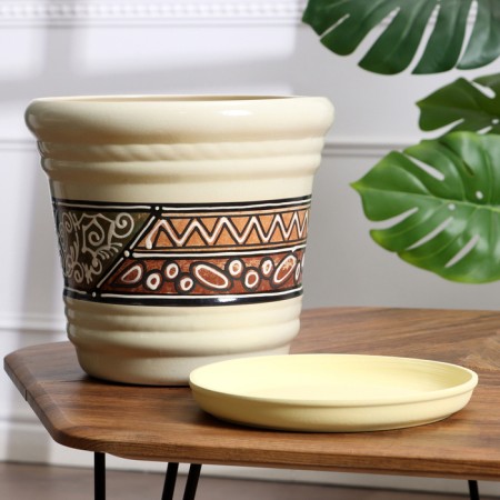 Flower pot "Carolina 2" Mosaic yellow 7l-2