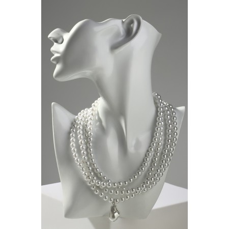 The necklace with pearls "Diana", 4 threads, d = 0.8, the color is white, 40 cm-1