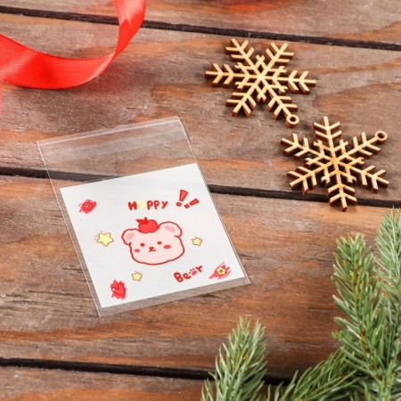 BOPP package with sticky tape, "Korean style", 7*7+3cm mix-5