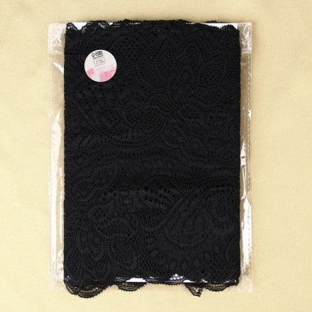 Lace elastic fabric, 210 mm × 2.7 ± 0.5 m, black color-3