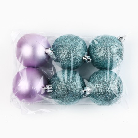 Christmas balls New Year, for the New Year, D = 6 cm, 6 pcs., Blue and pink color-2