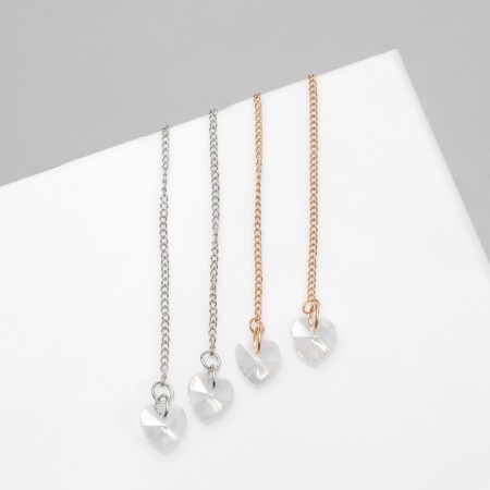 Hanging earrings with rhinestones "chains" elegant, color mix, 5.2 cm-2