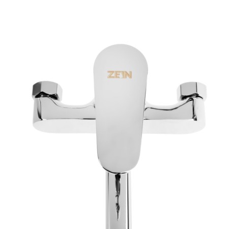 Bath mixer Zein Z2741, pour 30 cm, with a button, cartridge 35 mm, shower set, chrome-6