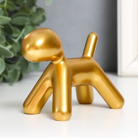 Souvenir Polystone "Dog" gold 10x7.8x5.4 cm-5