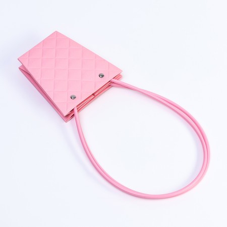 Flower bag embossed pink moisture-resistant, 12x12-8x8-12.5 cm-2