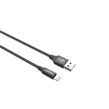 PERO DC -02, Lightning cable - USB, 2.4 A, 1 m, fabric braid, black-1