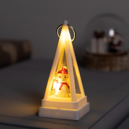 LED Figure Snowman, 4x4x9.5 cm, LR1130X3 (in the set), T/white