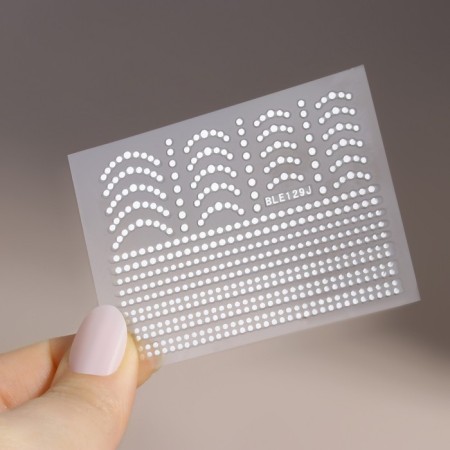 Nail stickers "Bead", silver color-1