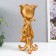 Polystone candlestick for 1 candle "Flower Trinoga" gold 21x9.5x9.5 cm