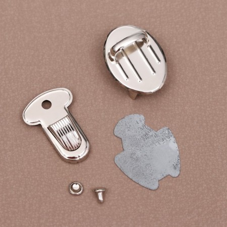 Bag's fastener, 3.3 × 2.3 cm, with a screw, silver color-2