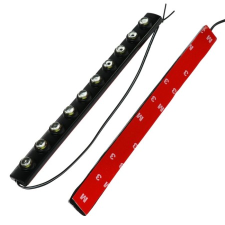 Daily running lights, SkyWay 12 V, 10 diodes, 210 x 18 x 4 mm, set 2 pcs, S08501014-2