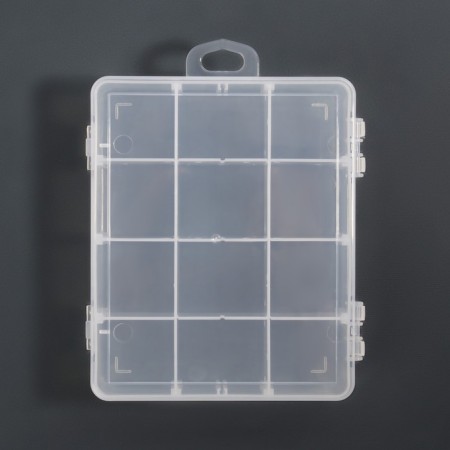 Organizer for decor, with a suspension, mobile cells, 12 cells, 13.8 × 11.3 cm, the color is transparent-4