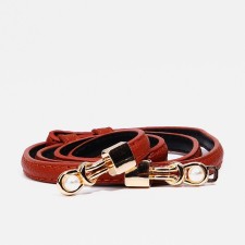 Women's belt, width 1 cm, metal buckle, redhead
