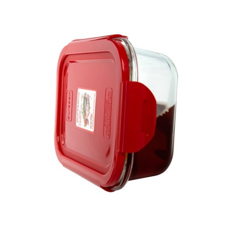 Oursson glass container, 1 l, red-4