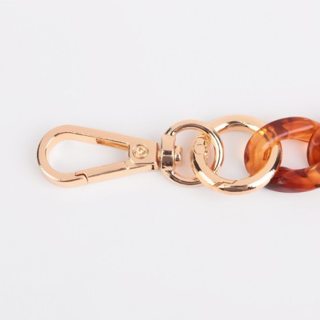 A chain for a bag, plastic, with carbines, 23 × 17 mm, 29 - 29.5 cm, amber/gold color-1
