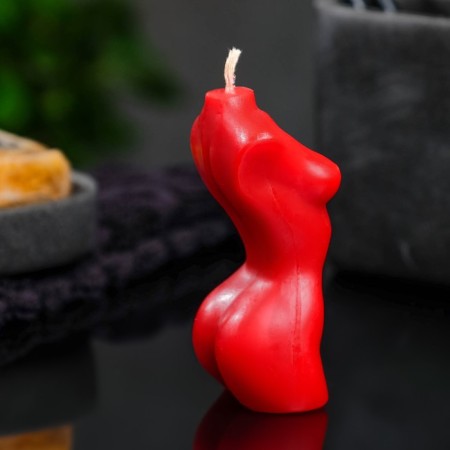 Figure candle "Women's Body No. 1" Red, 9cm-1