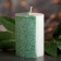 Candle cylinder 5x7.5cm, "crystalline pattern", coniferous