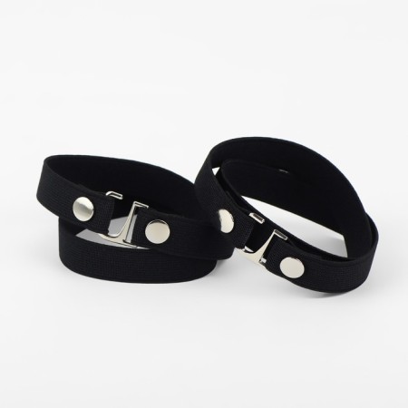 Shoe strap, textile, 43 ± 0.5 cm, 15 mm, 2 pcs, black color-1