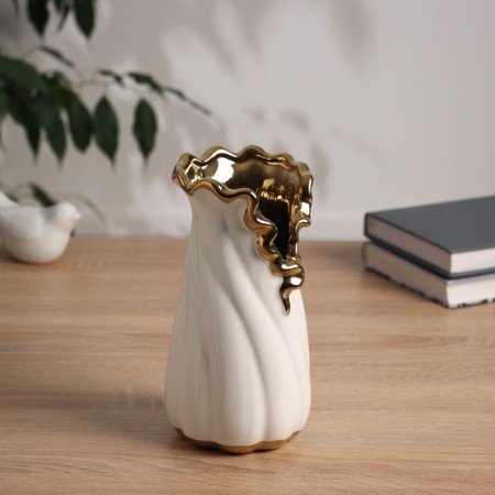 VAZA Ceramics Table "Iker" 19x9 cm, white-1