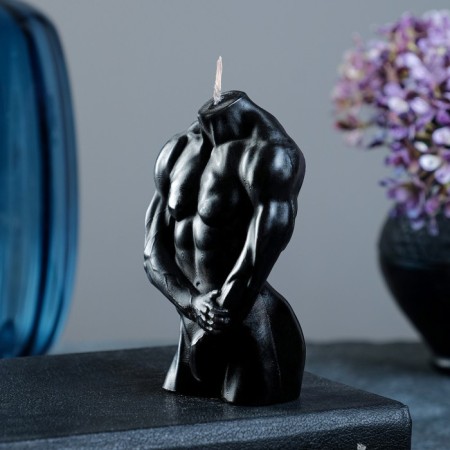 Figure candle "Male Thors No. 2" Black, 9cm-1