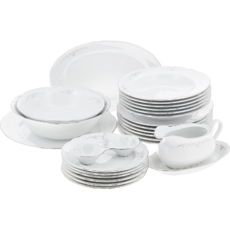 Dining set 6/24 Constance, decor "Gray ornament, Platinum layering", 24 items