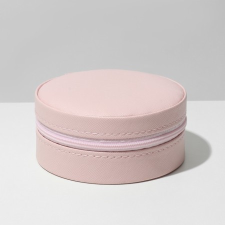 Organizer for storing jewelry "Casket Portable Circle", 9.8 × 9.8 × 4.5 cm, pink color-3