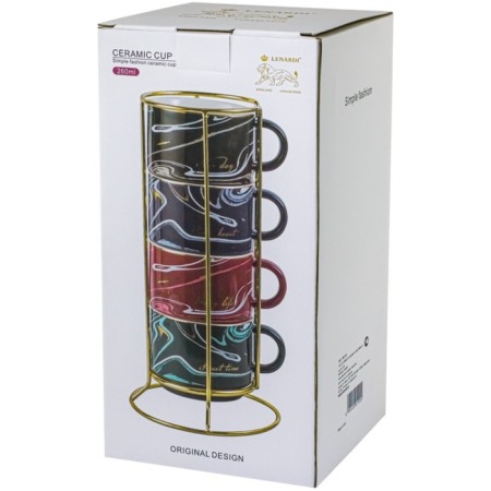 Set of mugs on the Lenardi stand, 260 ml, 4 items-2