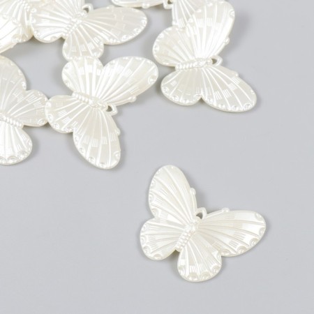 Decor for creativity Plastic "Pearl Butterflies" set 10 pcs 4.1x4.1 cm-1