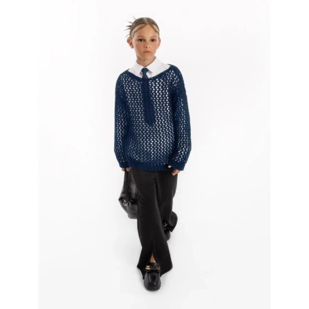 Свитер для девочки Amarobaby Knit Trend, рост 128 см, цвет синий-4