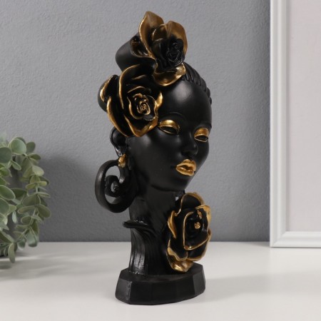 Polystone souvenir "Girl in black and gold colors" 7.5x16.6x27.4 cm-3
