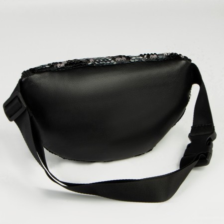 Board children's belt for a girl with sequins, black color-2