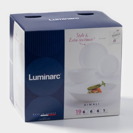 Dining Luminarc Diwali Service, 19 items, D = 25/20/21/19 cm, glass -ceramic, white-9