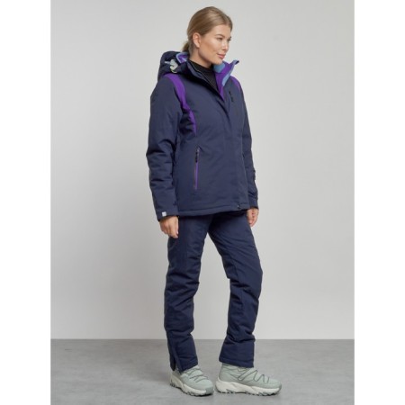 Ski costume female winter, size 42, dark blue color-10