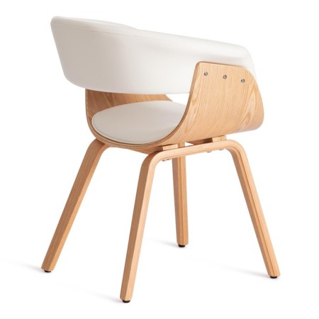 Vimta chair (Mod, 8021) wood / eco -leather, natural / white 69x56x77 cm-3