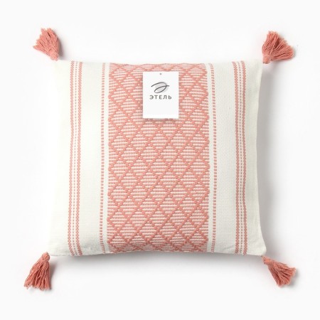 Decorative pillowcase "Ethel" Scandil 45*45 cm pink, 100% p/e-3