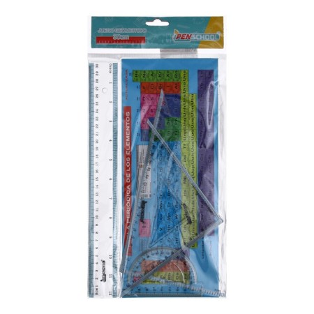 Geometric set, line 30cm, 2 squares, transporter-6