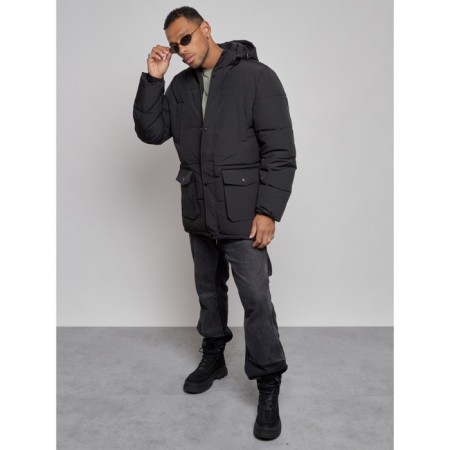 Extensive male winter park, size 48, black color-8