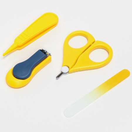 Children's manicure set (scissors, kniper, saw, tweezers), yellow color-2