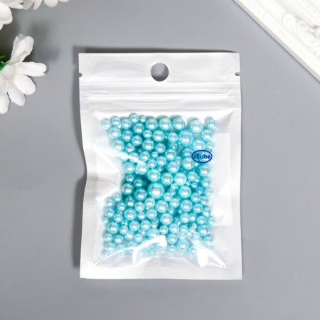 Decor for creativity plastic "Balls. Blue water" d = 1.5-8 mm, set 10 grams-2