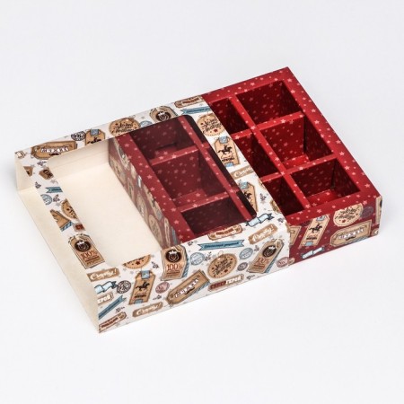 Box for 9 sweets with a shell "Real Man", 13.7 x 13.7 x 3.5-2