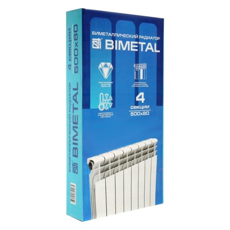 Bimetallic radiator STI, 500 x 80 mm, 4 sections-1