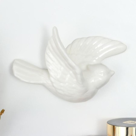Decor wall ceramics "White Bird" 5x9.5x14.2 cm