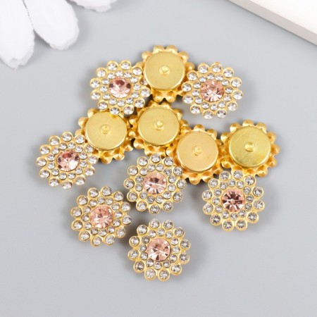 Decor for creativity Plastic "Flower-sun lilac" set 12 pcs 1.4x1.4 cm, mix-2